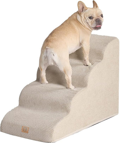 EHEYCIGA Curved Dog Stairs for High Beds 19.7" H 4-Step Dog
