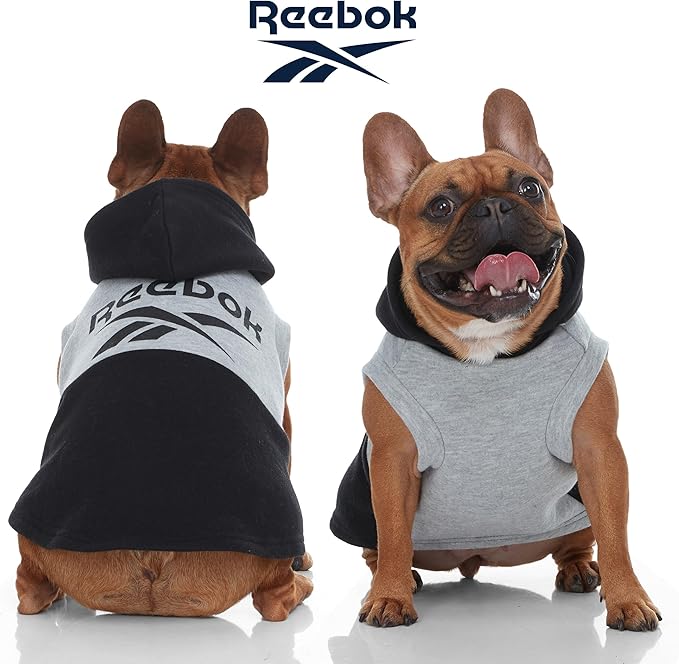 Reebok Dog Hoodie – Fleece Dog Sweater with Leash Hole