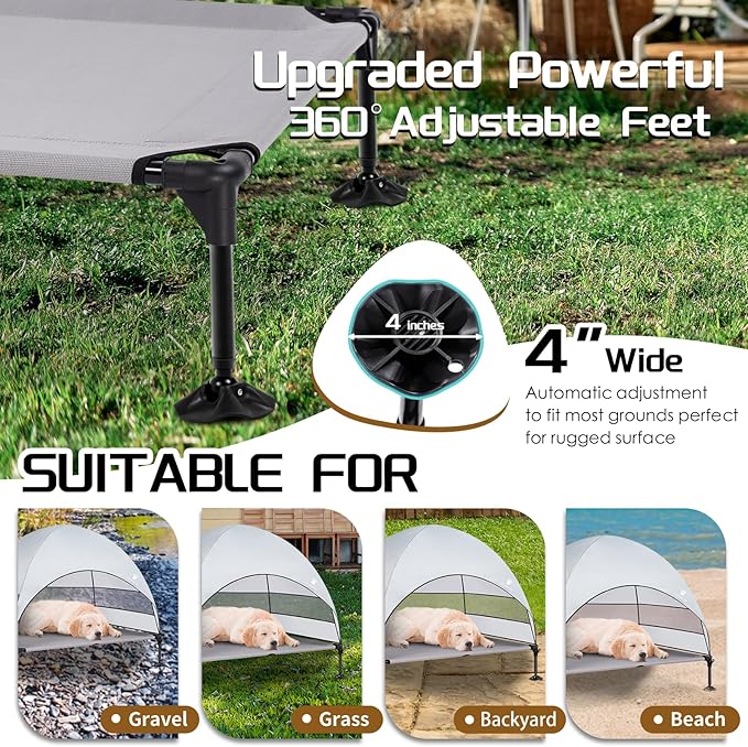 Elevated Dog Bed with 2024 Newest Canopy