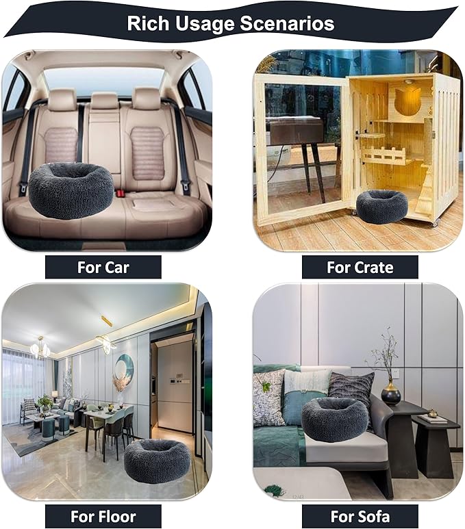 cat Bed for Large Cat Bottom（24", Dark