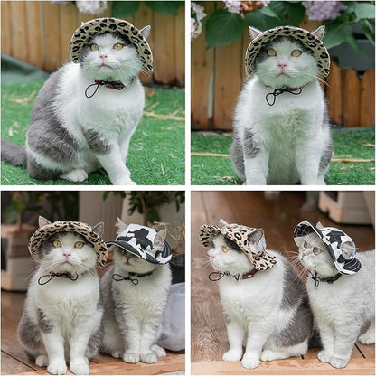 Pet hat with Ear Holes Sunscreen Baseball Cap Suitable for Small and Medium-Sized Dogs Outdoor Climbing hat in Summer Pet Products (Brown