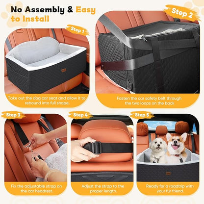 Dog Car Seat for Large Medium Dog 55 lbs 2 Small