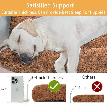 Dog Beds Crate Pad for Medium (23"x18"Brown)