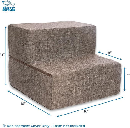 Best Pet Supplies Dog Foam Stairs Cover 2-Step, Brown