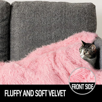 LOCHAS Luxury Fluffy Dog Blanket 40''x60'' Pink