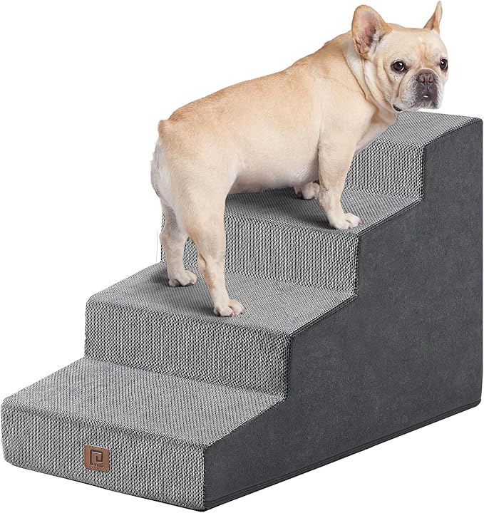 EHEYCIGA Dog Stairs for Small Dog 19.7”H 4-Step Slope