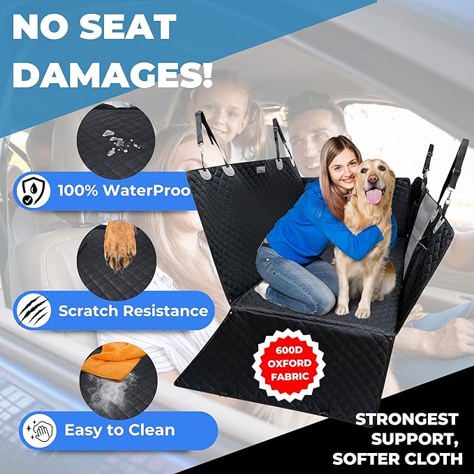 Dog Back Seat Cover Hard Bottom