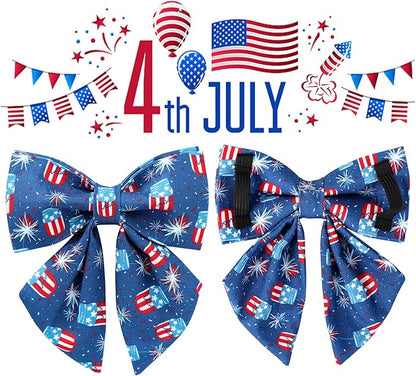 Patriotic Dog Collar with Bow Tie 4th of 13.5-22in