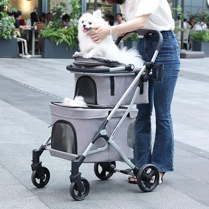 T1 Double Pet Stroller for 2 Small Dogs