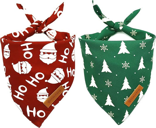 Realeaf Christmas Dog Bandanas 2 Pack