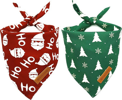 Realeaf Christmas Dog Bandanas 2 Pack