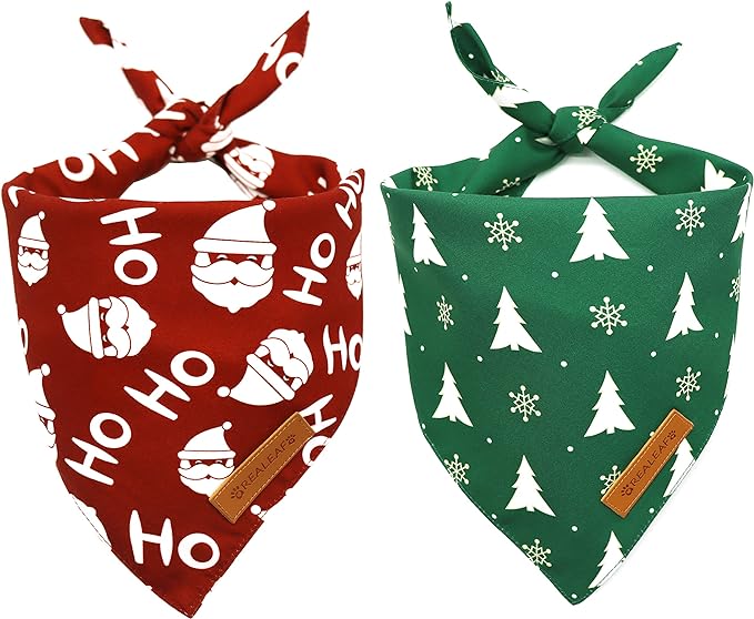 Realeaf Christmas Dog Bandanas 2 Pack