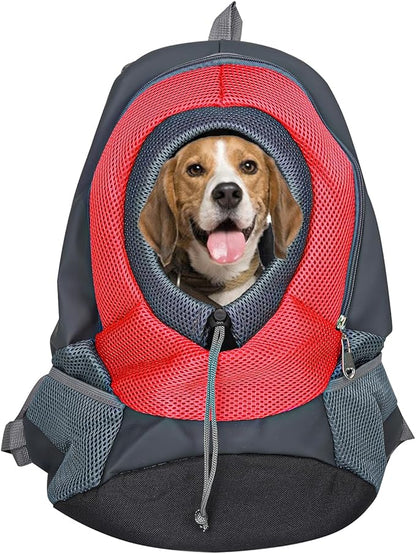 SOFTIER Pet Dog Carrier Backpack Puppy Dog Travel Carrier Front Pack Breathable Head-Out Backpack Carrier for Small Dogs Cats Rabbits(Red)