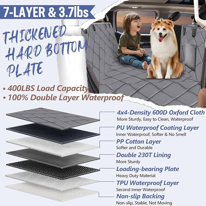 Back Seat Extender for Dogs Truck-Large Space 400lbs, Sturdy