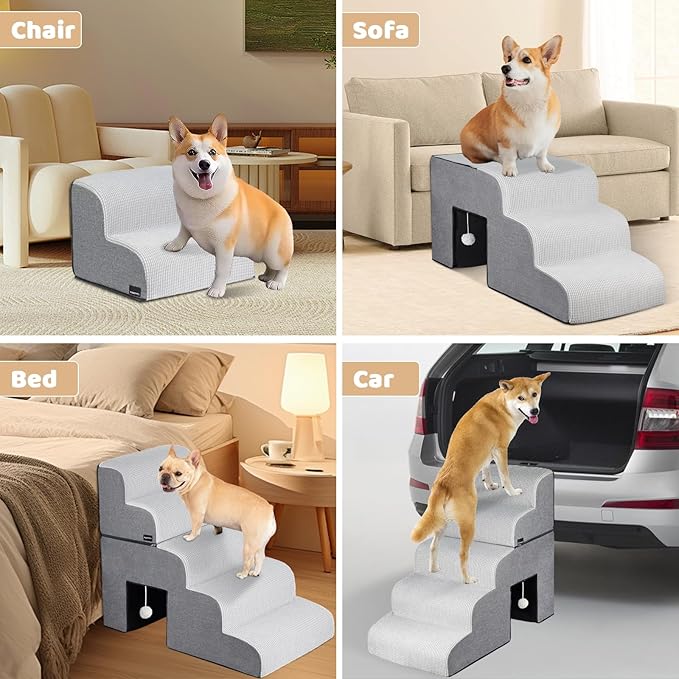 URPOWER Dog Stairs for Small Dogs 5-Step Detachable 28.8" H