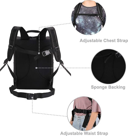 Apollo Walker Pet Carrier Backpack for Large/Small Cats and Dogs, Puppies, Safety Features and Cushion Back Support for Travel, Hiking, Outdoor Use (Black)