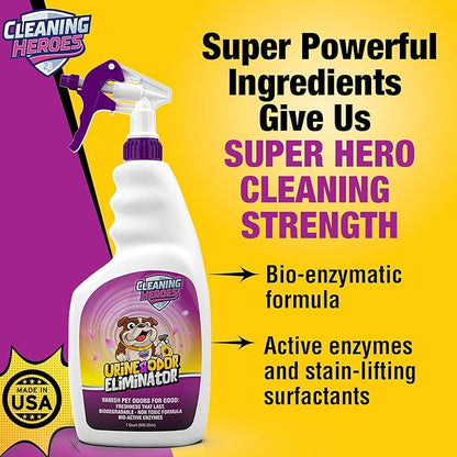 Pet Carpet Cleaner & Urine Odor Eliminator for Strong Odor 32oz Enzyme