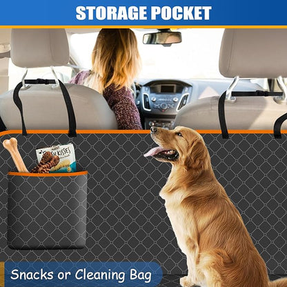Dog Car Seat Cover for Back Seat Dog Seat Cover with Storage Pocket Dog Hammock Protects Against Dirt Dog Seat Covers for Cars Scratch Prevention Fits for SUVs and Trucks 54"x 58"
