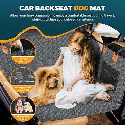 Dog Car Seat Cover for Back Seat Hard Bottom Heavy Seat Extender for Dogs