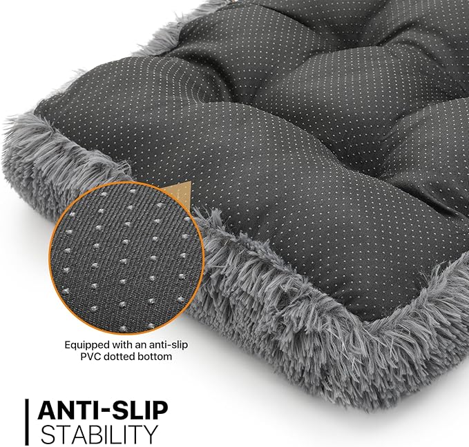 MoNiBloom 28.5"x21"x4" Dog Beds for Small Size Dogs Machine-Washable Long Plush Pet Beds Warming Cozy Soft Bed for Dogs and Cat