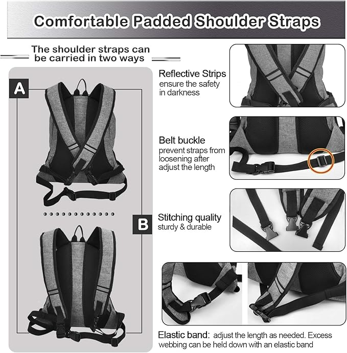 Pet Dog Carrier Backpack Adjustable Breathable Front Pack
