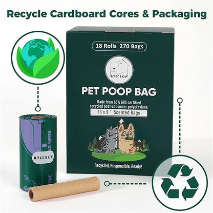 Dog Poop Bags Rolls 8 Refill 65% Recycled