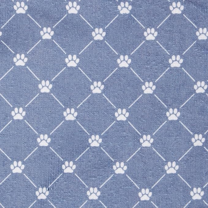 Bone Dry Pet Grooming Towel Collection Absorbent Microfiber X-Large, 41x23.5", Trellis Stonewash Blue