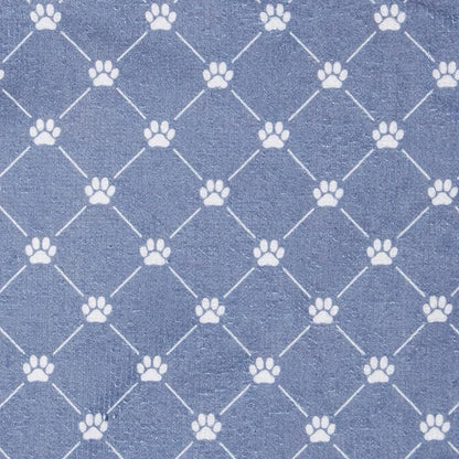 Bone Dry Pet Grooming Towel Collection Absorbent Microfiber X-Large, 41x23.5", Trellis Stonewash Blue