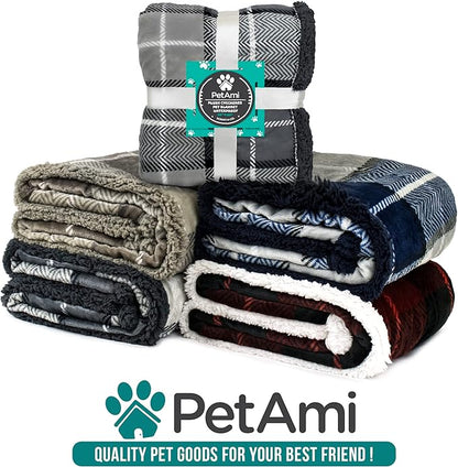 PetAmi WATERPROOF Dog Blanket for Bed 80x60 Plaid