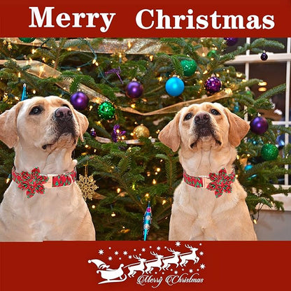 Unique style paws Christmas Dog Collar with Flower