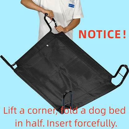 Outdoor Elevated Dog Bed 65 lbs,Black