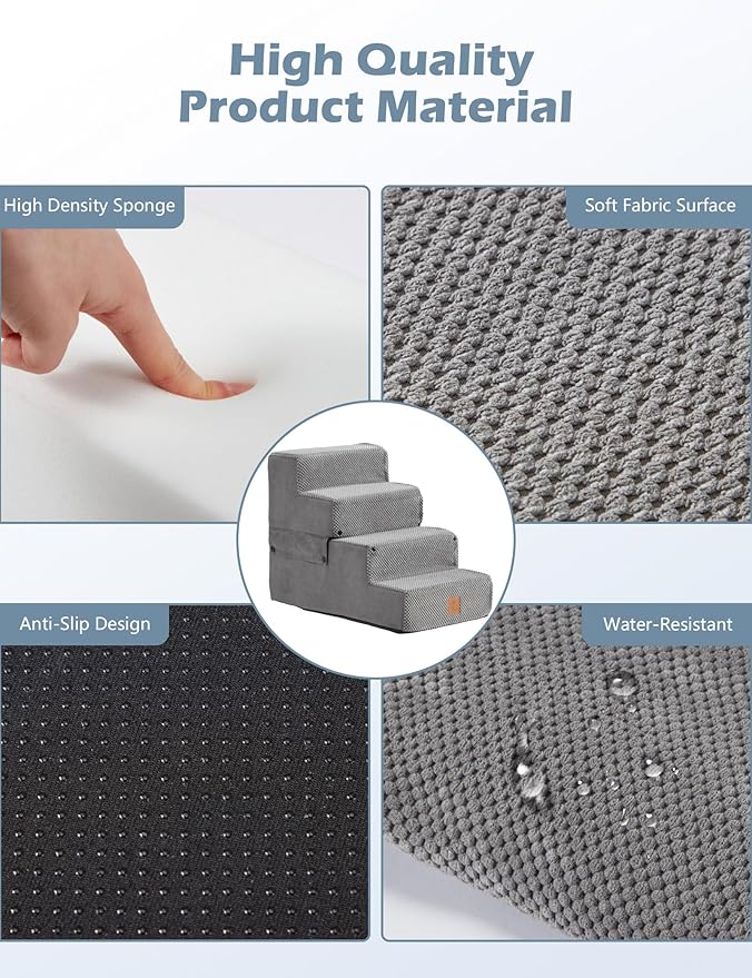 Dog Stairs for High Beds and Couch 4 Step 18" H