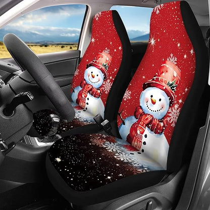 Merry Christmas Snowman Universal Car Seat Covers Full
