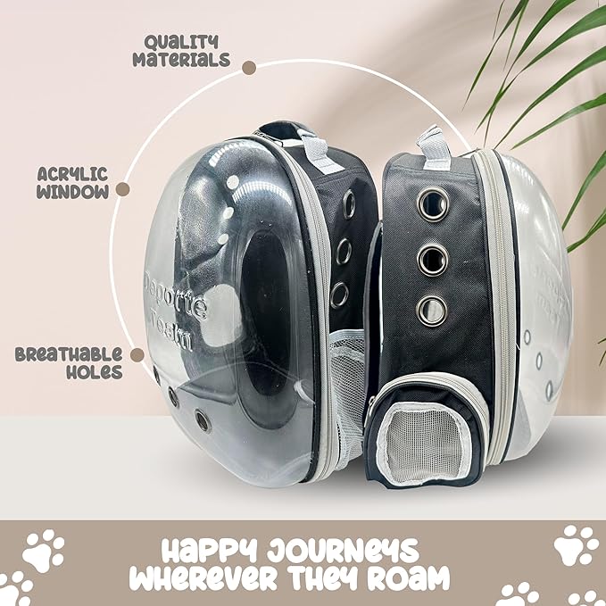 Pet Bubble Backpack Carrier, Cat Carrier with Ventilated Design for Carrying Puppy Cats, Pet Carrier Back Pack Bag Space Capsule for Traveling Hiking Camping Outdoors