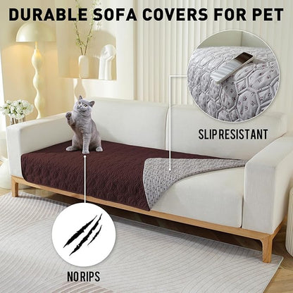 SYSLOON Waterproof Dog Bed Cover Sofa,Car,82"x102",Coffee