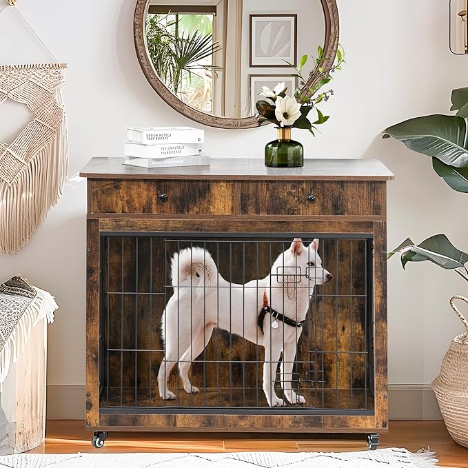 NicBex Dog Crate Furniture 38.4" L