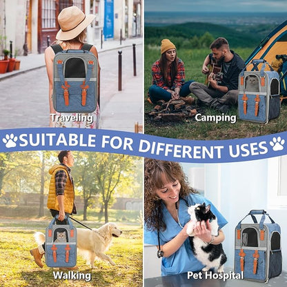 Cat Backpack, Cat Backpack Carrier, Pet Carrier for Small Dogs and Puppies up to 15 lbs, Versatile and Perfect for Travel, Walks, Outdoors and at Home!