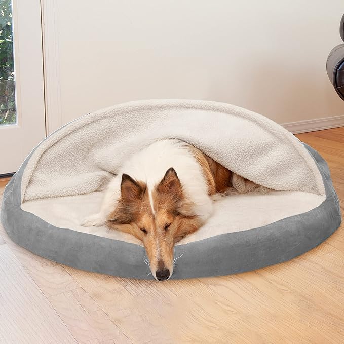 Furhaven 44" Round Orthopedic Dog Bed for Large Dogs w/ Removable Washable Cover 80 lbs 44-inch