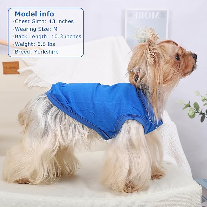 Dog Shirt Vest Clothes for Small Dogs Boy Girl Summer Solid Stretchy Puppy T-Shirts Soft Cool Breathable Lightweight Dog Sweatshirt Pet Cat Outfit