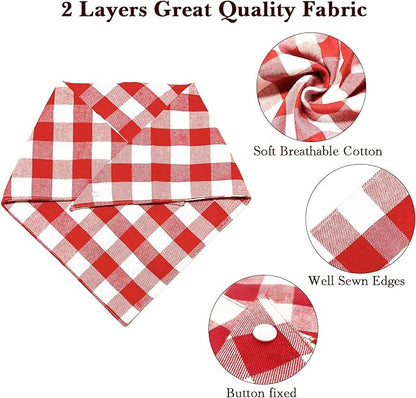 Birthday Plaid Dog Bandana with Button