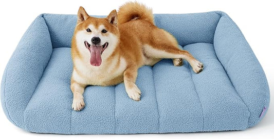 Lesure Orthopedic Dog Bed Sofa for Large Dogs Foam(35" x 25" x 10.5", Blue)