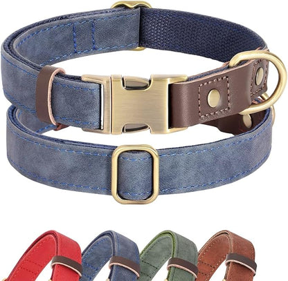 Didog Soft Padded Leather Dog Collar for Large Dogs