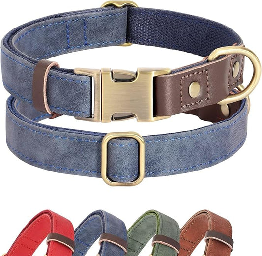 Didog Soft Padded Leather Dog Collar for Large Dogs