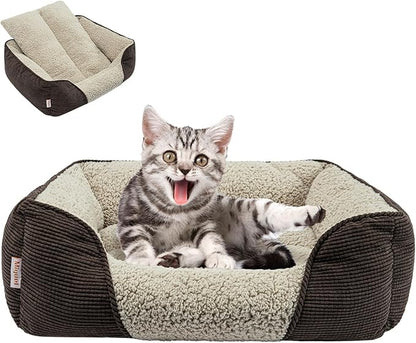 Miguel Washable Cat Beds for Indoor Cats with Removable Cushion 18 Inch