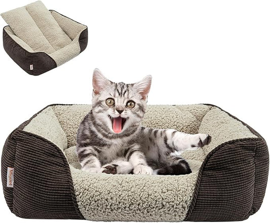 Miguel Washable Cat Beds for Indoor Cats with Removable Cushion 18 Inch