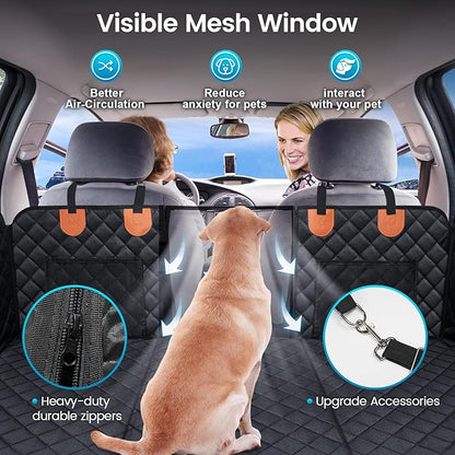KMF Dog Car Seat Cover for Pets Waterproof Seat Cover，Back Seat Extender 600D，Non-Inflatable Multi-Use