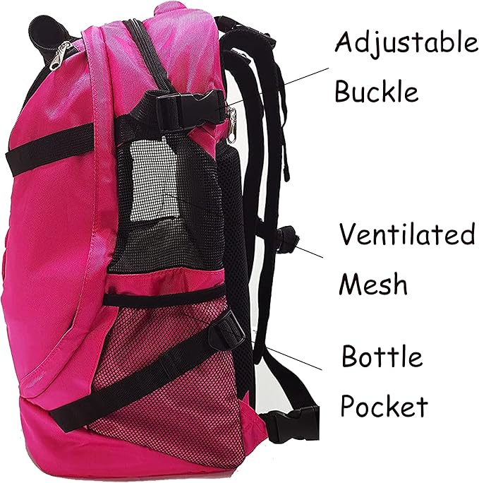 Large Pet Cat Backpack Dog Backpack for Most Dog Sizes Travel&Hiking Pet Carrier Backpack with Safety Leash Large Ventilations Double-Layer Structure (Magenta)