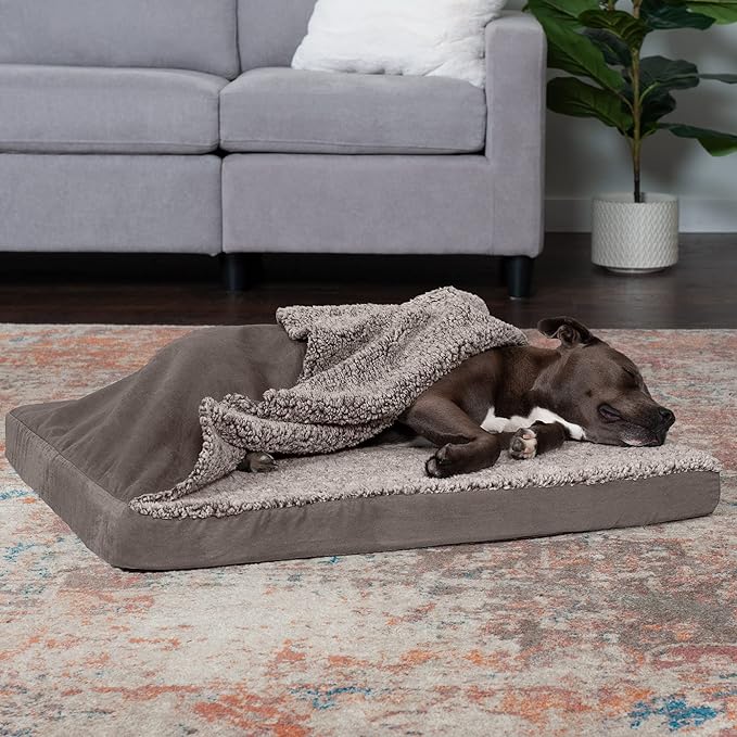 Furhaven Cooling Gel Dog Bed for Large/Medium Dogs w/ Removable Washable Cover 55 lbs