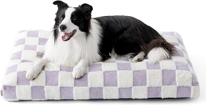Lesure Large Dog Beds-Thick Shredded Chopped Foam Pet Bed Bottom(36'x27', Purple)