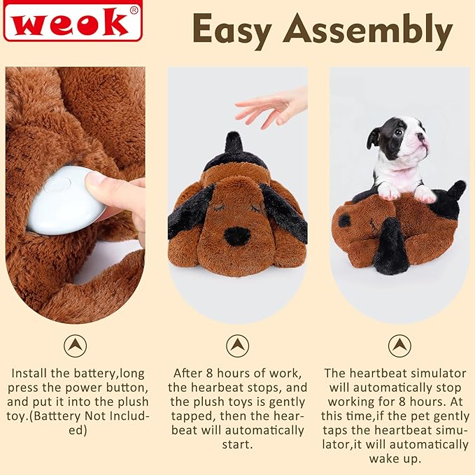 Heartbeat Puppy for Dogs- Heartbeat Helps for Dog Anxiety Relief and Calming Aid